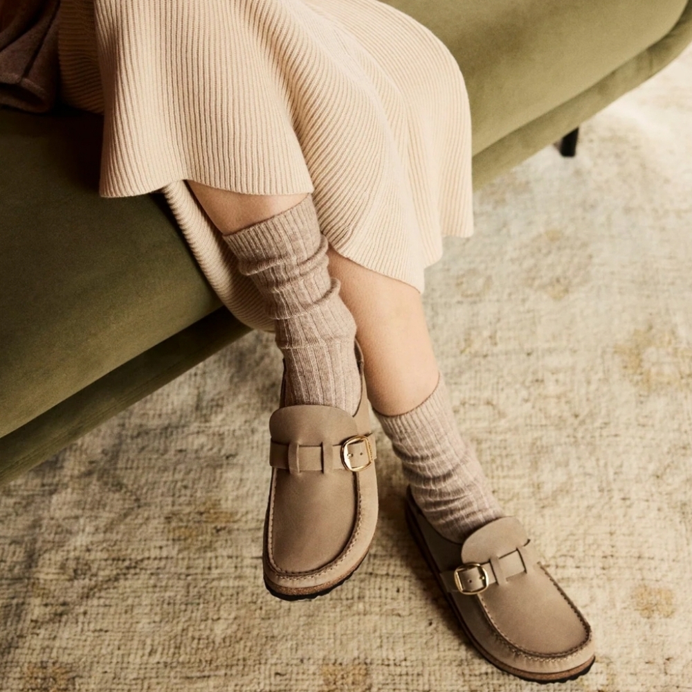 Birkenstock Buckley Nubuck Leather Clogs In Sandcastle